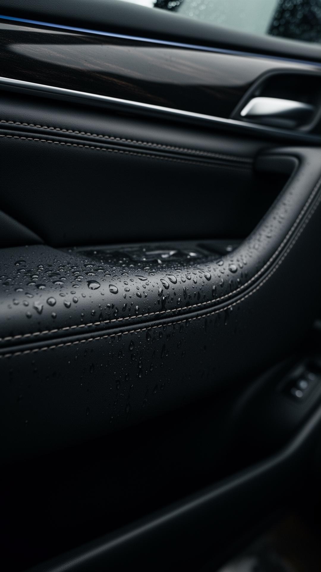 Conditioned leather door panel